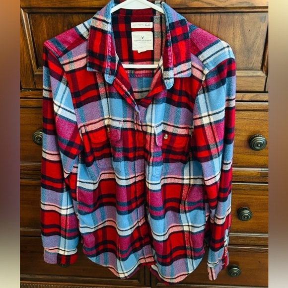 American Eagle Outfitters Tops - American Eagle Outfitters “Ahhh-Mazingly Soft” Oversized Plaid Flannel Shirt